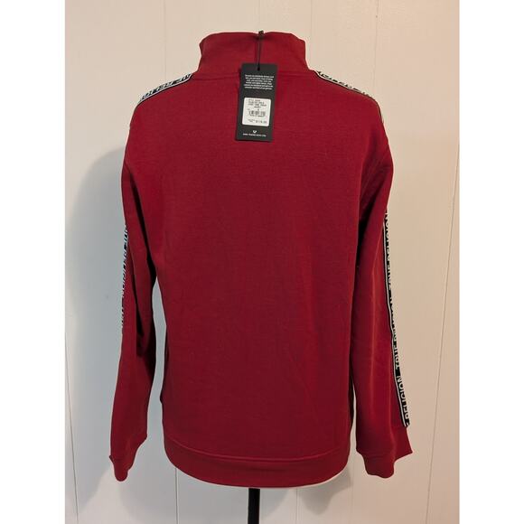 True Religion 3 Side Print Logo Trim Track Jacket Red Full Zip Horseshoe  Small - Picture 4 of 14